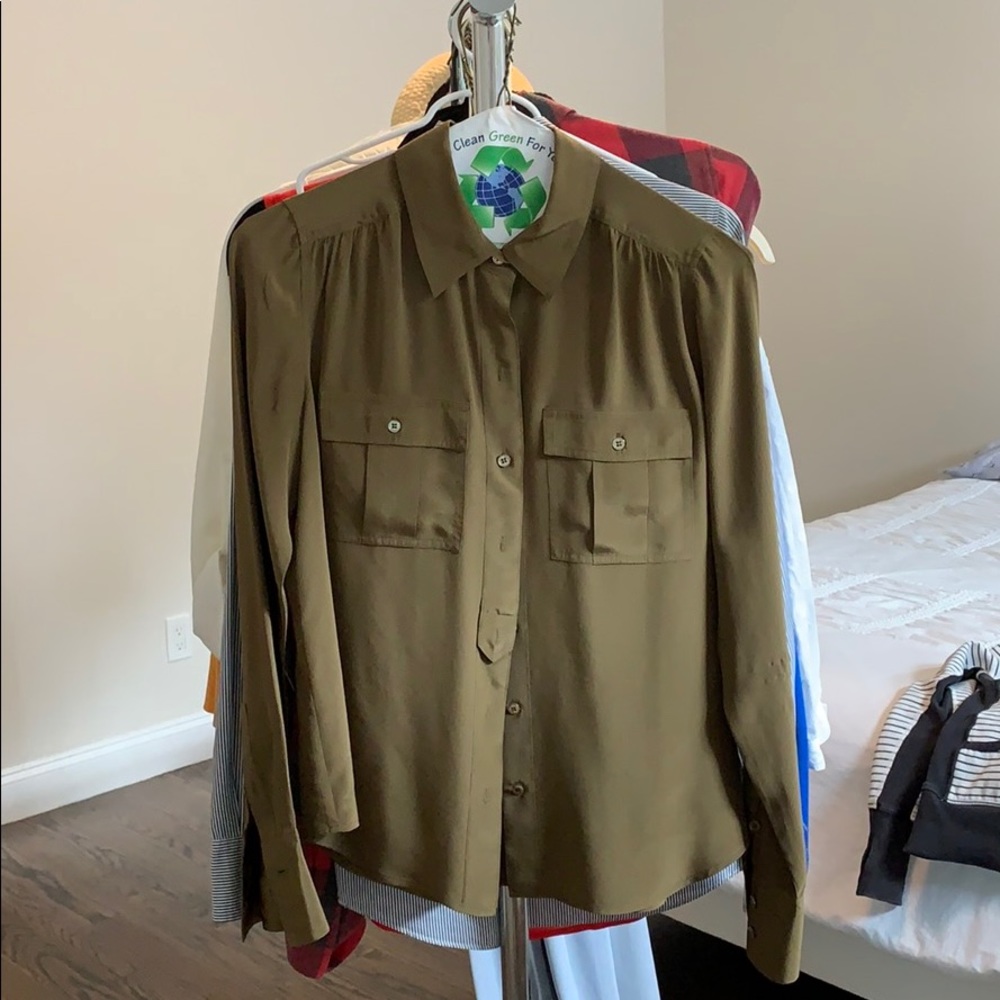 Dry cleaned Jcrew long sleeve silk top
